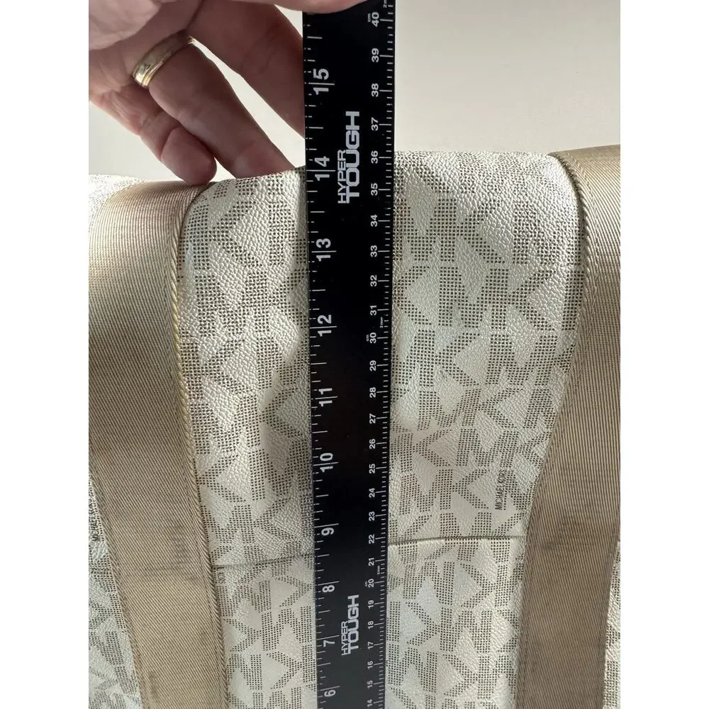 Michael Kors Large Signature MK Weekender Duffel Travel Bag Vanilla Brown
